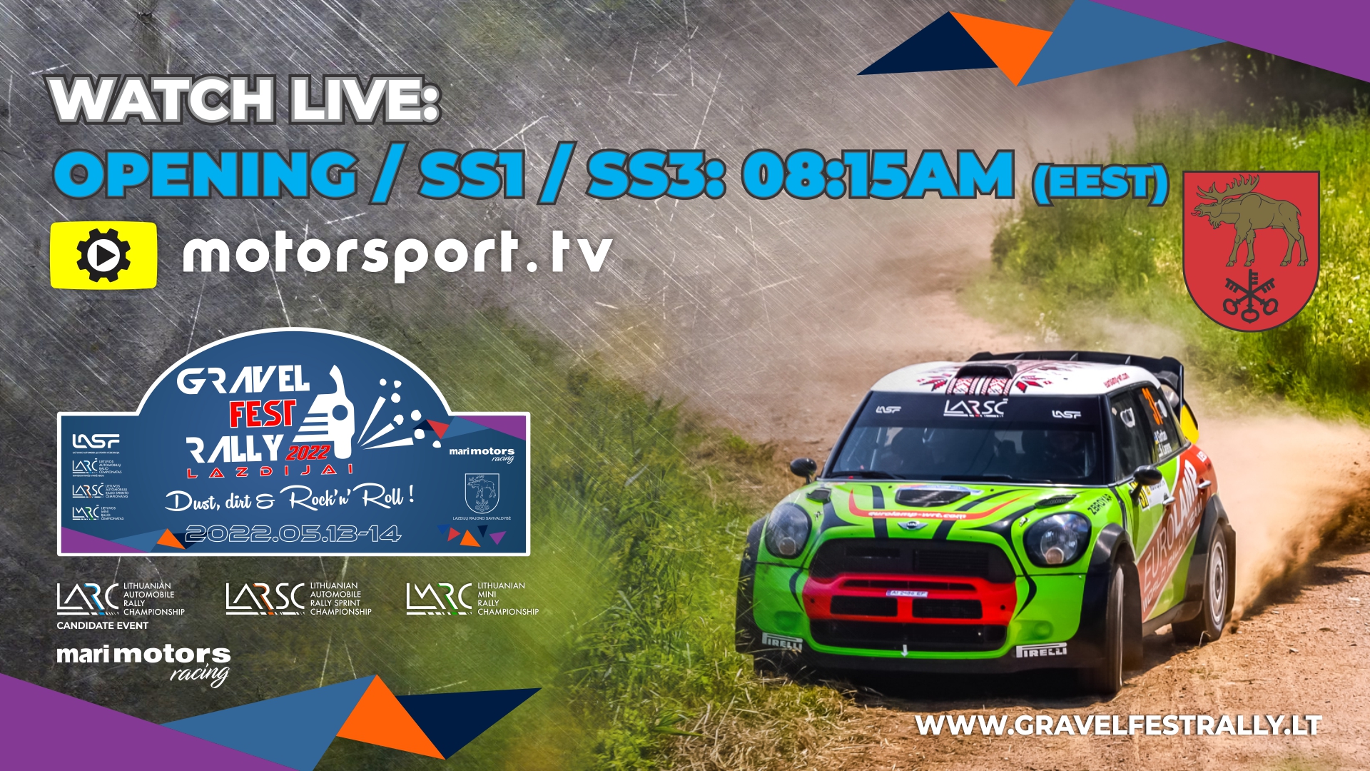 Gravel Fest Rally - Lazdijai 2022 Live stream SS 1/3 Motorsport.tv