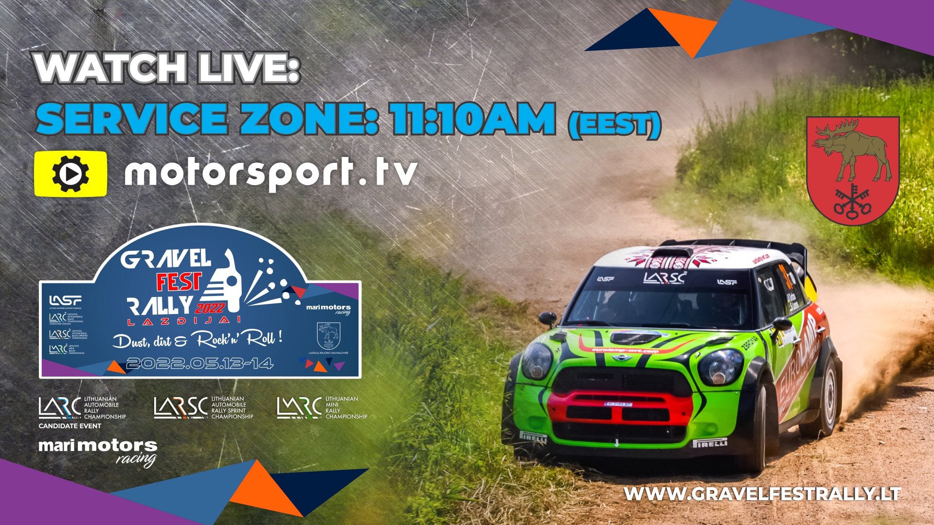 Gravel Fest Rally - Lazdijai 2022 Live stream from Servise zone Motorsport.tv