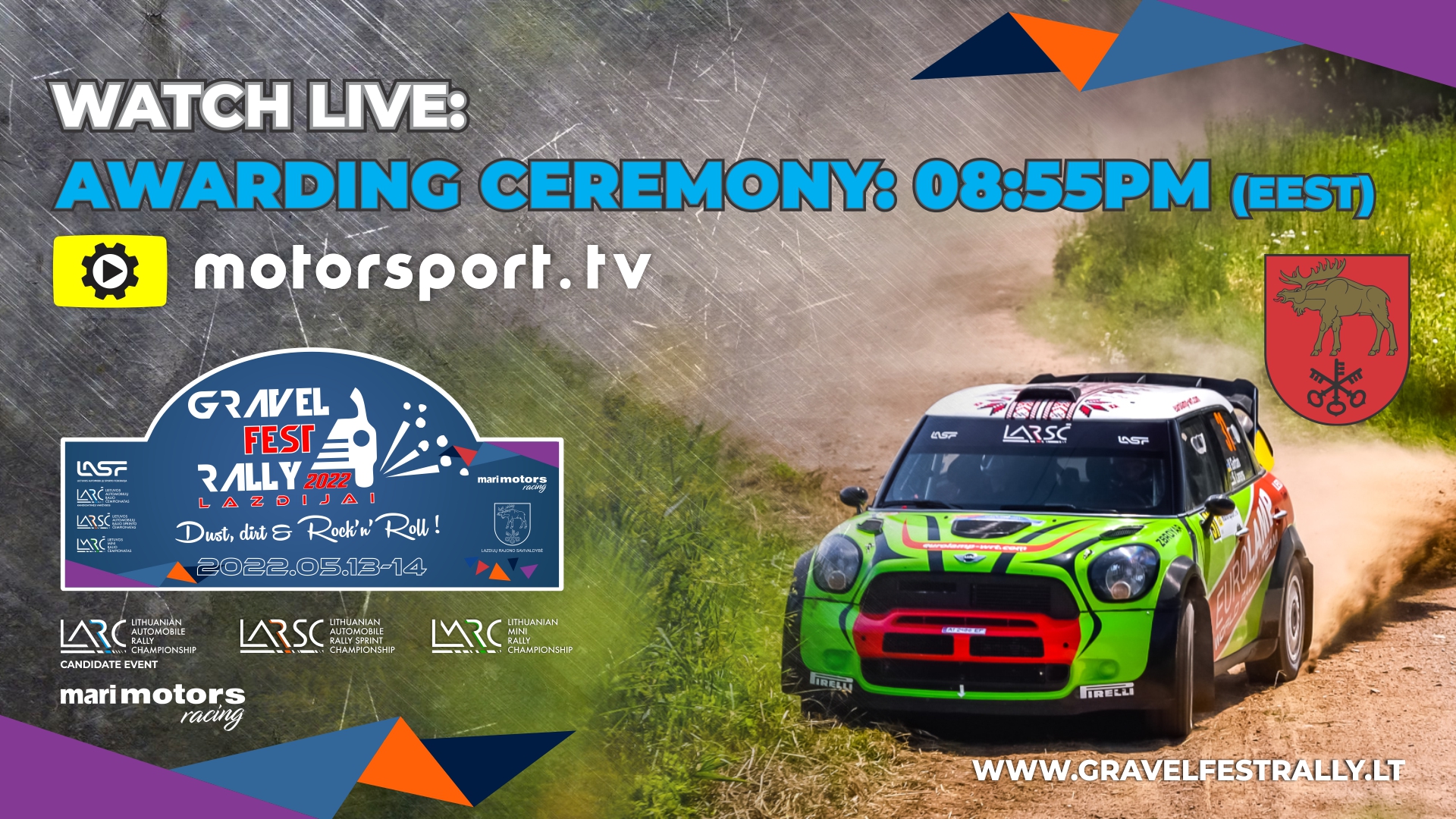 Gravel Fest Rally - Lazdijai 2022 Live stream Apdovanojimai/Awarding Motorsport.tv